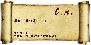 Ohr Abiáta névjegykártya